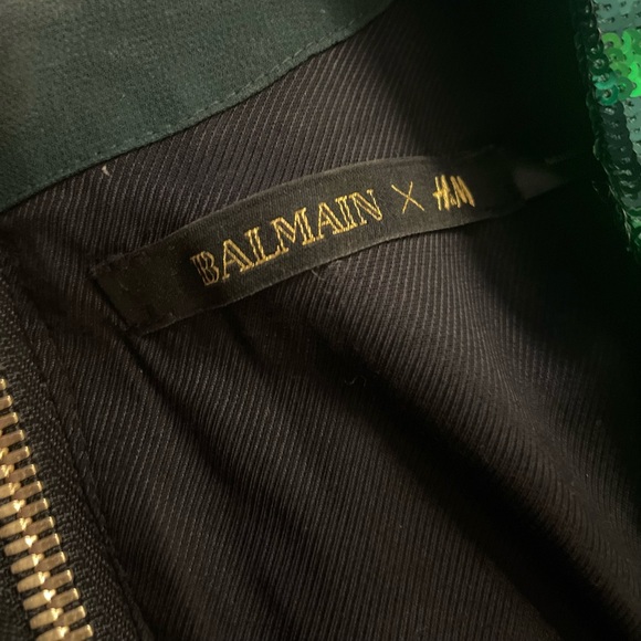 Balmain for H&M green deep v dress - Picture 7 of 7
